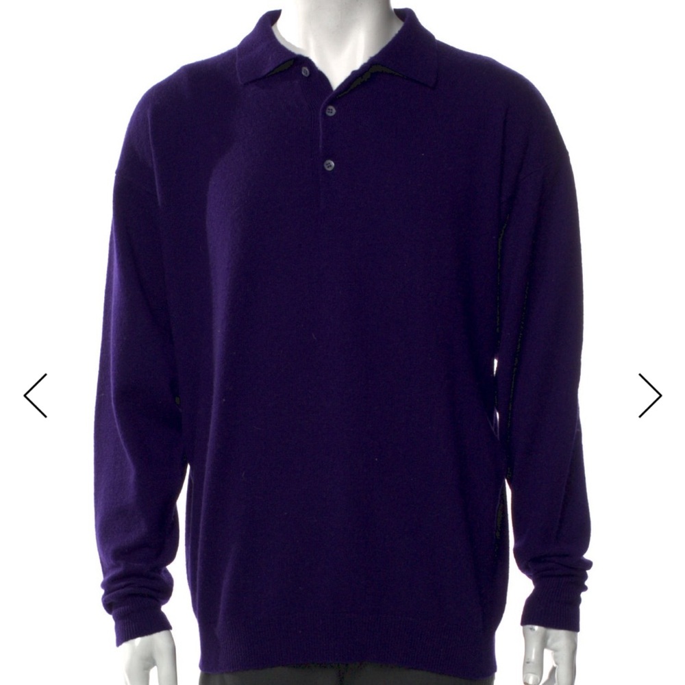 TSE 100% Cashmere Collar Polo Sweater — Size L (Very Good Condition)